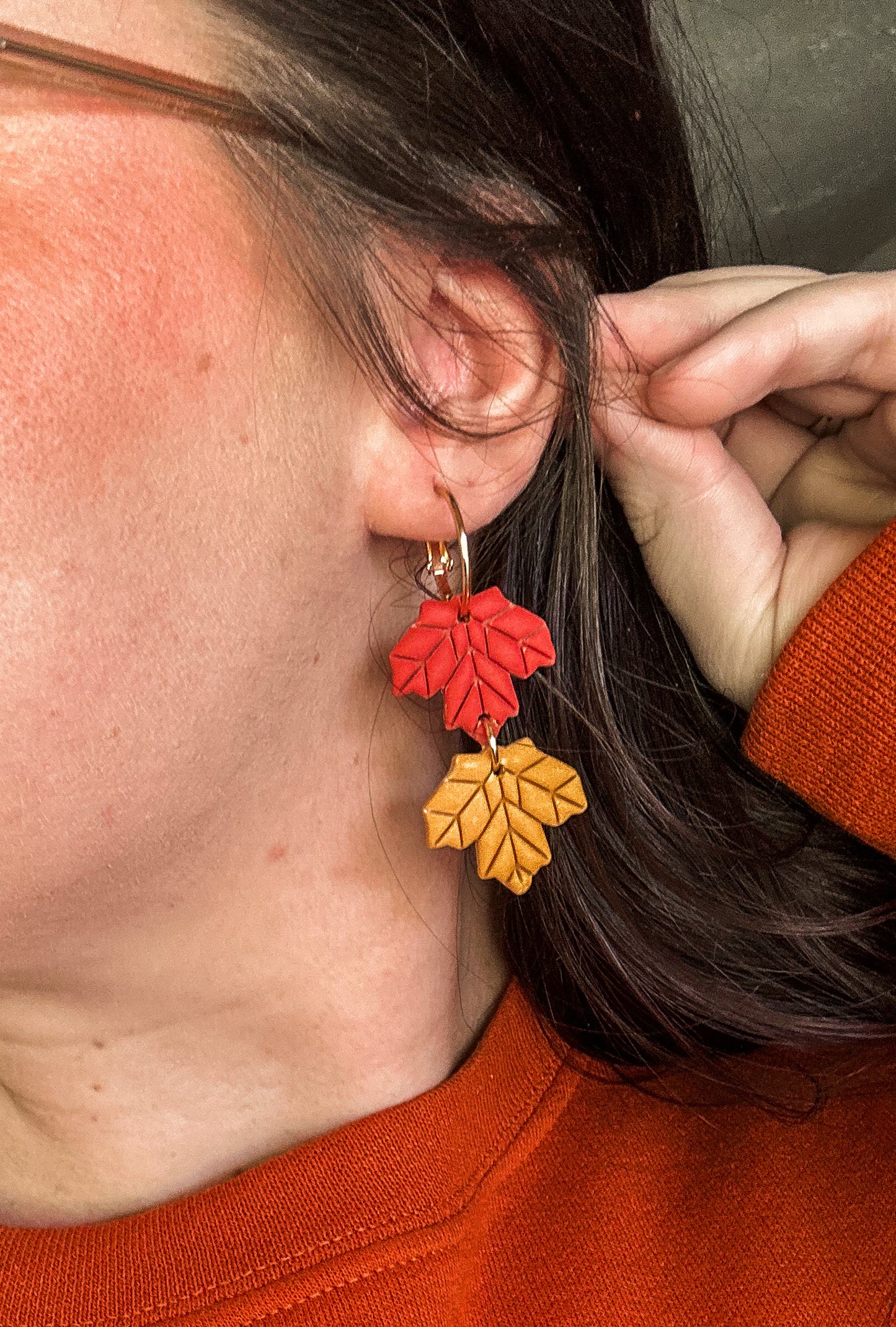 Autumn Leaf Duo Hoops