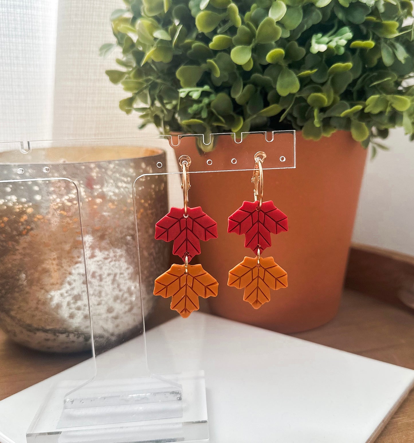 Autumn Leaf Duo Hoops