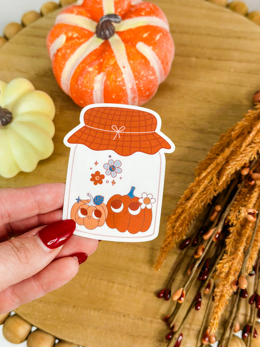 Pumpkins in A Jar Sticker