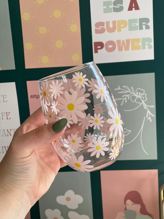 Pink Daisy Drinkware